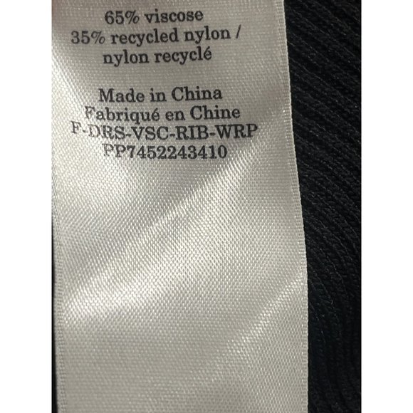 Everlane The Ribbed Wrap Midi Dress in Black Large Womens - Picture 11 of 13